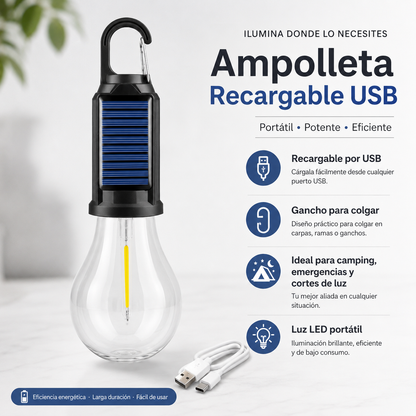 Ampolleta Solar Recargable Usb Emergencia
