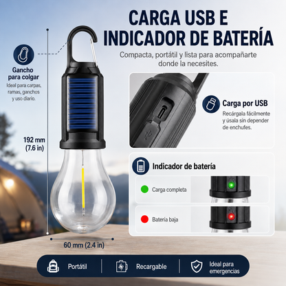 Ampolleta Solar Recargable Usb Emergencia